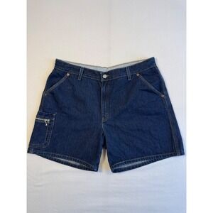 Workwear Levi's Womens Size 16 MIS Carpenter Denim Shorts Dark Indigo Utility
